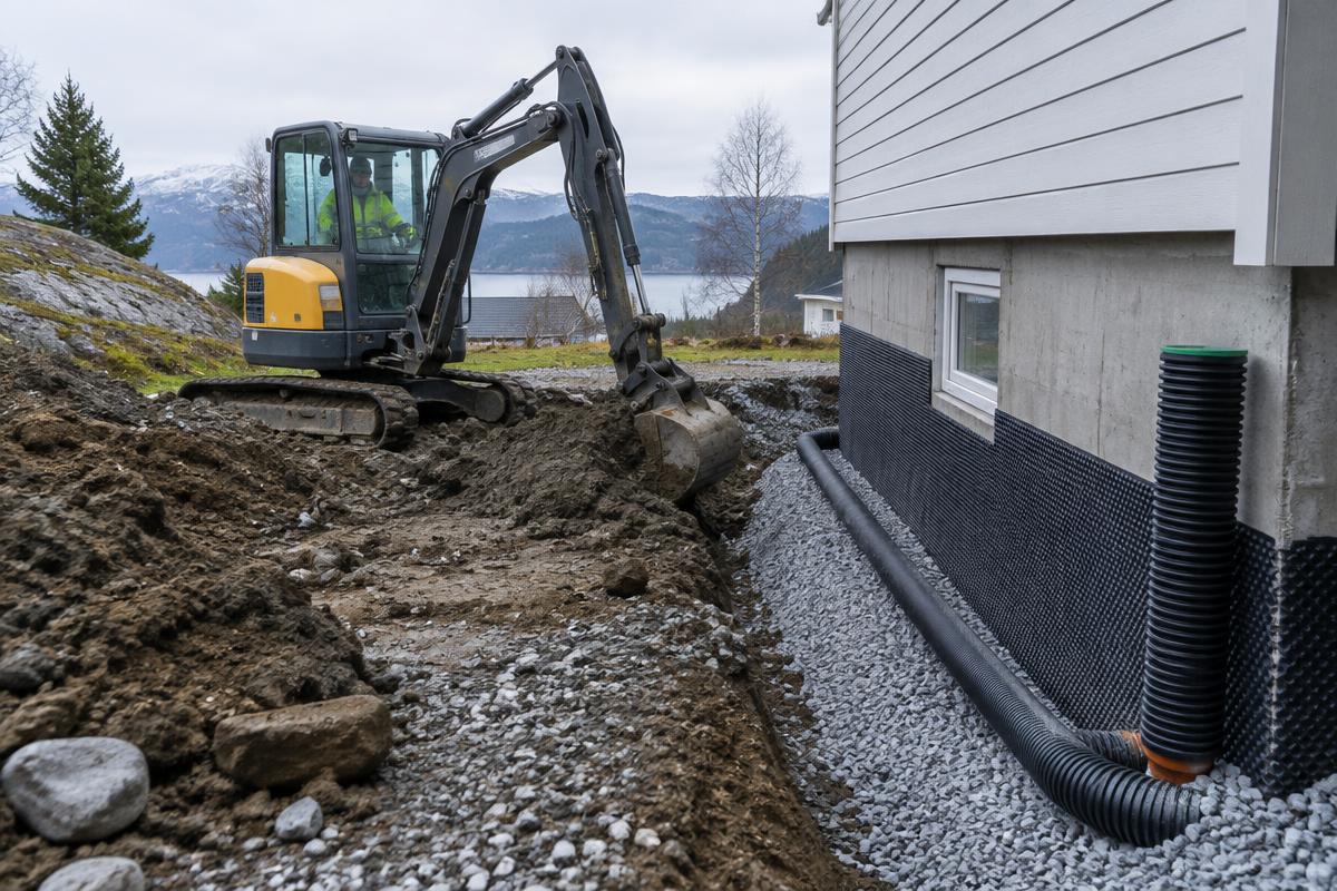 Hjelp med grunnarbeid og mur